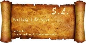 Sallay Lívia névjegykártya